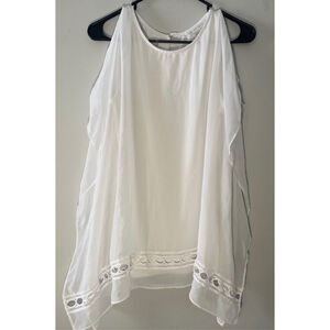 Nygard White Cold Shoulder Top Women's Medium